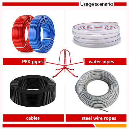 Pipe Uncoiler, PEX Piping Uncoiler, Multi-function Folding Tube Dispenser, Heavy Duty Potable Water Tubing Decoiler for 3/8'' to 1'',Maximum Load of 440Lbs