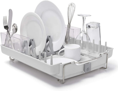 OXO Good Grips Foldaway Dish Rack - Space-Saving Design for Efficient Drying | Compact & Durable