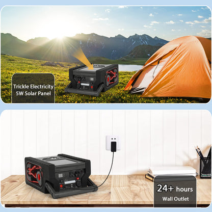 2000A Peak Car Battery Jump Starter with Air Compressor Tire Inflator, All in One Heavy Duty 12V Battery Jumper Box Car Start Booster Up to 10L Gas/8L Diesel Engines with 400W AC Inverter, LED Light