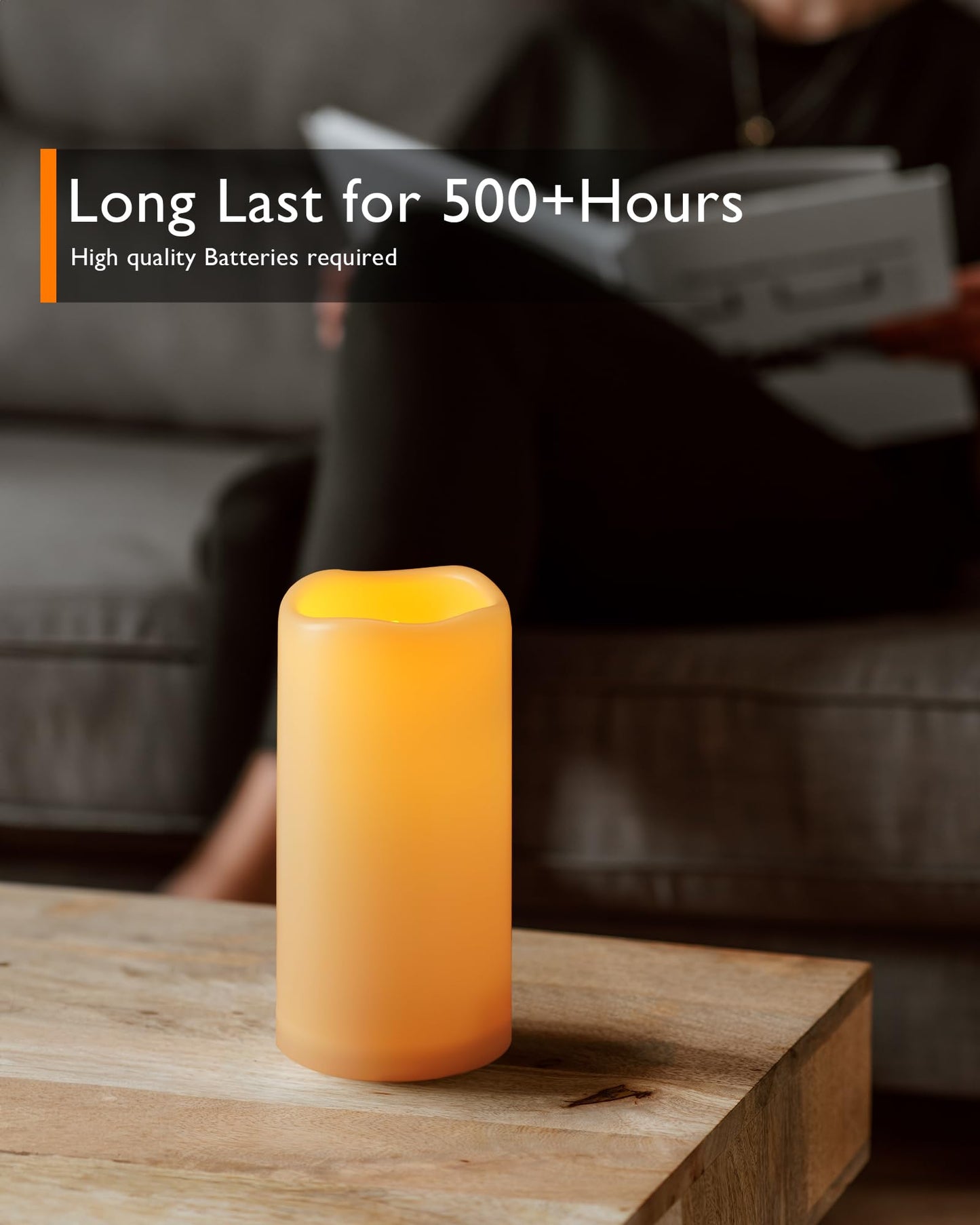 Homemory 3 Pack Flameless Candles, Outdoor Waterproof, Battery Operated LED Pillar Candles with Remote Control and Timer, Plastic, Long Lasting，4”5”6”