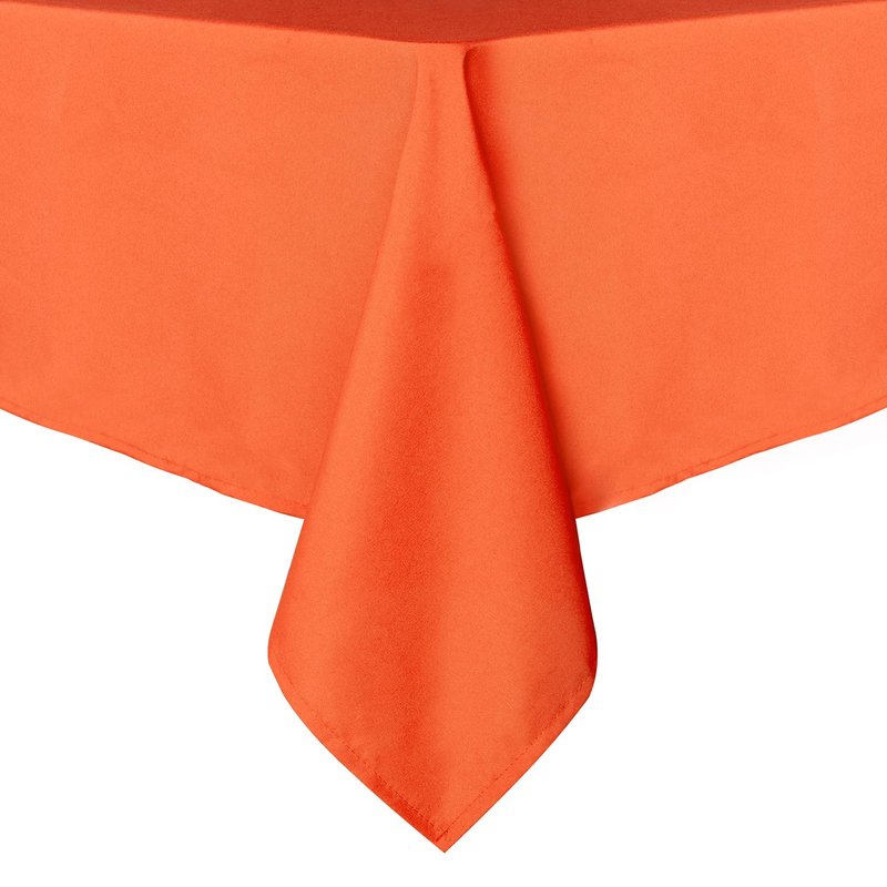 sancua Rectangle Tablecloth - 70 x 108 Inch - Stain and Wrinkle Resistant Washable Polyester Table Cloth, Decorative Fabric Table Cover for Dining Tables, Buffet Parties and Camping, Orange