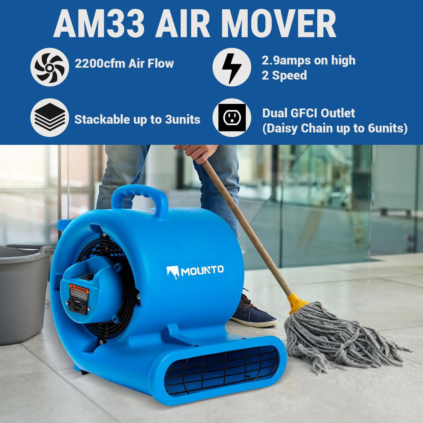 MOUNTO Water Damage Restoration Combo Package Deals (24xAir Mover, 4X Air Scrubber, 4X LGR Dehumidifiers)