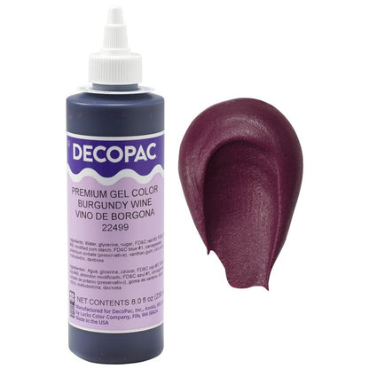DecoPac Premium Gel Food Coloring | Burgundy Food Coloring For Baking | 8oz | Color Buttercream, Fondant, Frosting & Piping Gel, Food Safe, Highly Concentrated Gel, 8 oz - Burgundy