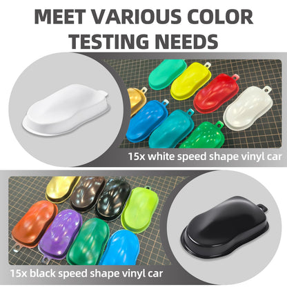 OPHIR Airbrush Spray Booth, Double Fans Paint Spray Booth with 3 Led Lights, Mini Photo Booth with White Photography Paper, 10xColoring Clips, 30xSpeed Shape Vinyl Car for Hobby, Model, Craft Painting