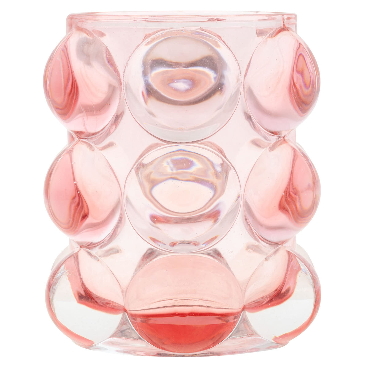 Karma, Lucia Hobnail Votive, Tea Lights Candle Holder, Glass Votive Candle Holders for Table Decorations, Baby Shower, Birthday Party, Weddings and Home Decor, Blush (Pack of 3)
