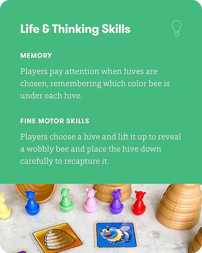 SimplyFun Bee Alert - A Matching Game for Kids That Tests Your Memory and Patience While Learning How to Take Turns - Educational Learning Game - 2 to 5 Players - for Kids Ages 5 &amp Up