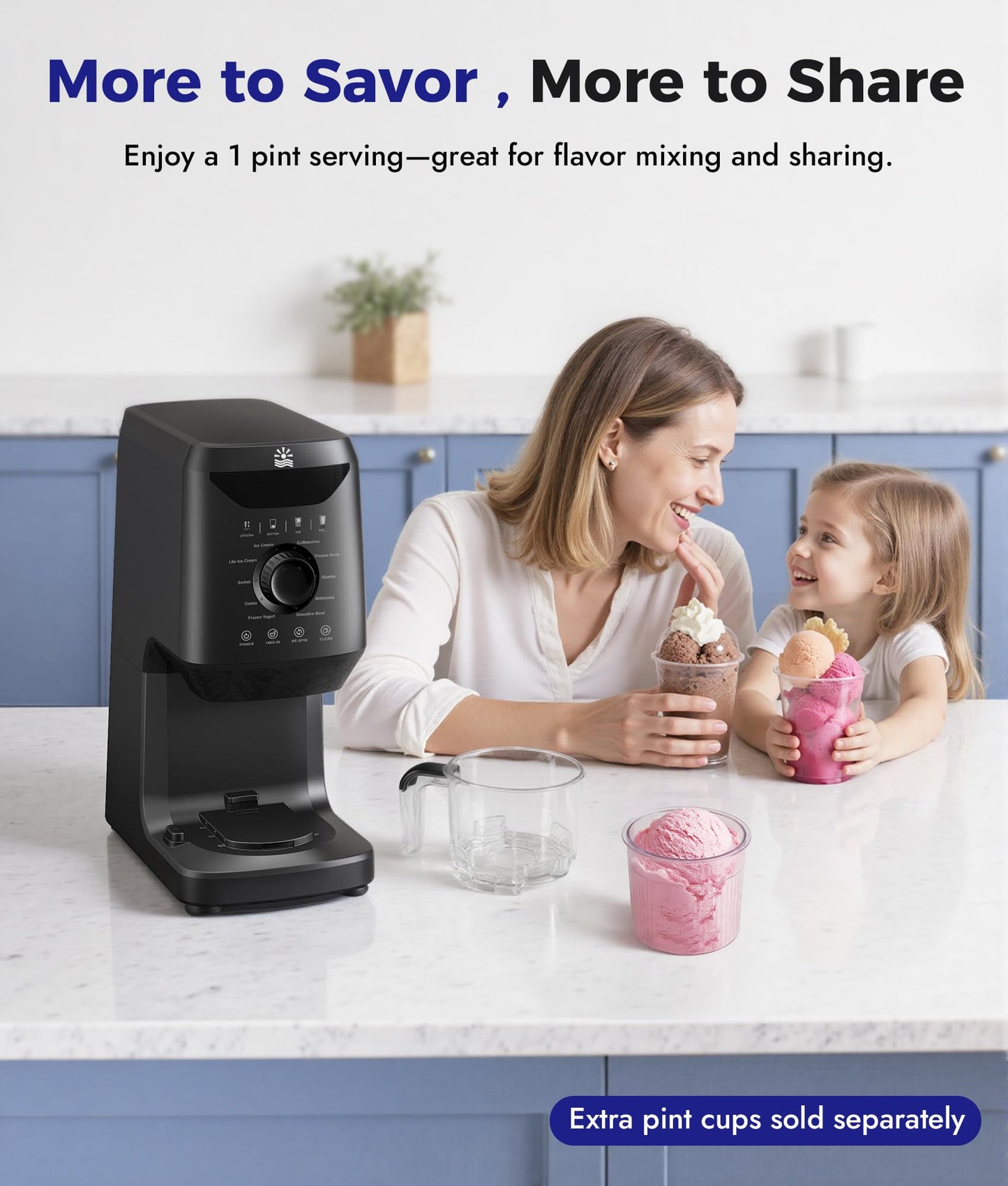 Oylus 12-in-1 Ice-Cream Maker Machine - 11 Preset Programs & Self-Cleaning, Healthy Frozen Yogurt Maker for Gelato, Slushies, Sorbet, Mix-ins & More, Includes (2) Pint Containers for Home & Party