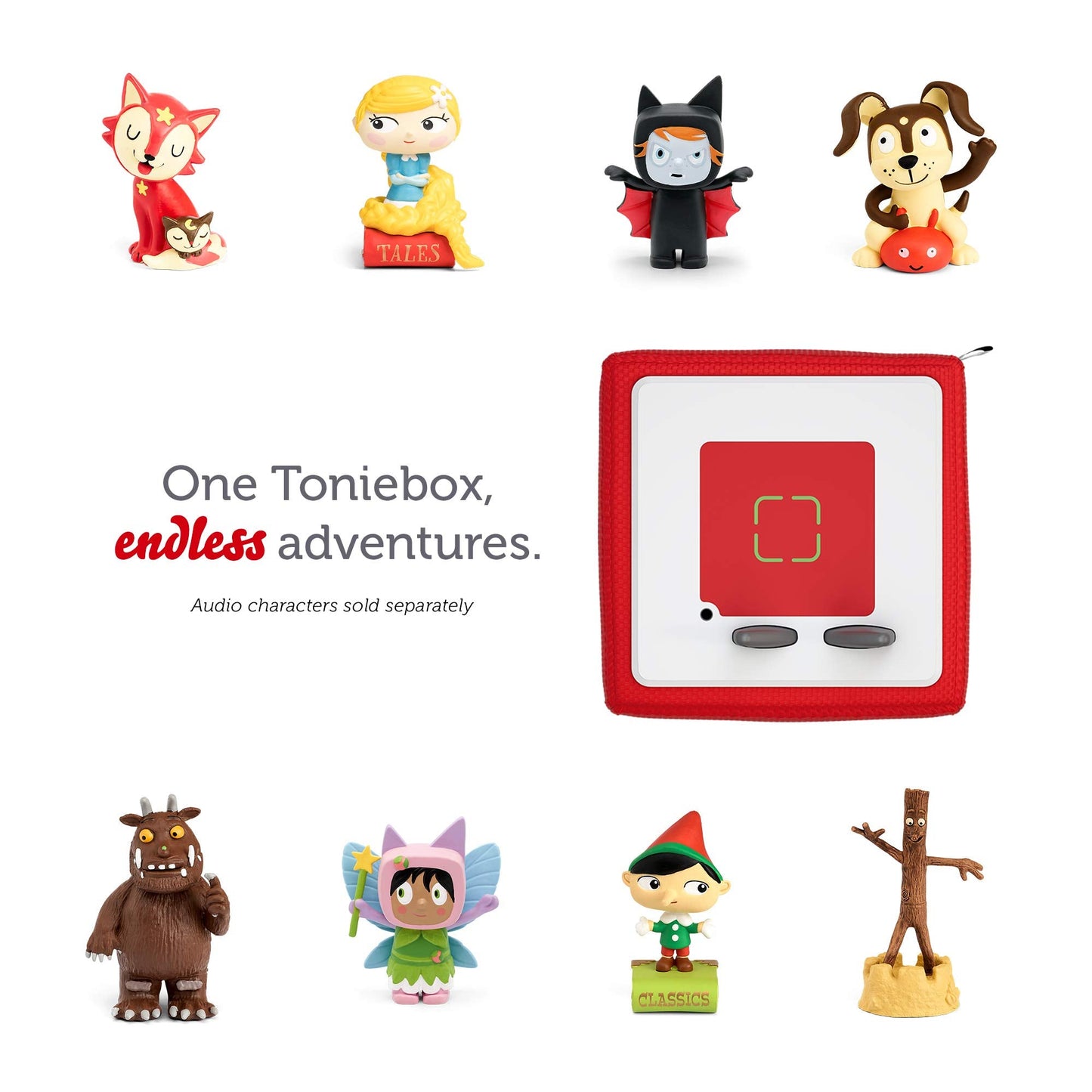 Tonies Creative Audio Character - Record and Upload up to 90 Minutes of Your Own Stories and Songs - Pink/Light