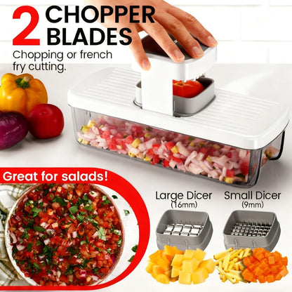 Skiennix 8-in-1 Vegetable Chopper Mandoline Slicer - 8 Blades for Easy Onion, Veggie & Fruit Cutting