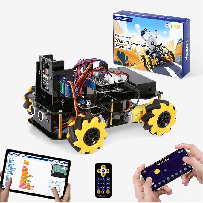 Robotics Kit for Kids Ages 8–12 12-16 ACEBOTT Smart Robot Car Kit with 3MP Camera STEM Toys for Boys Compatible with Arduino &amp ScratchApp &amp Remote ControlSTEM Gift for Boys GirlsTeens an