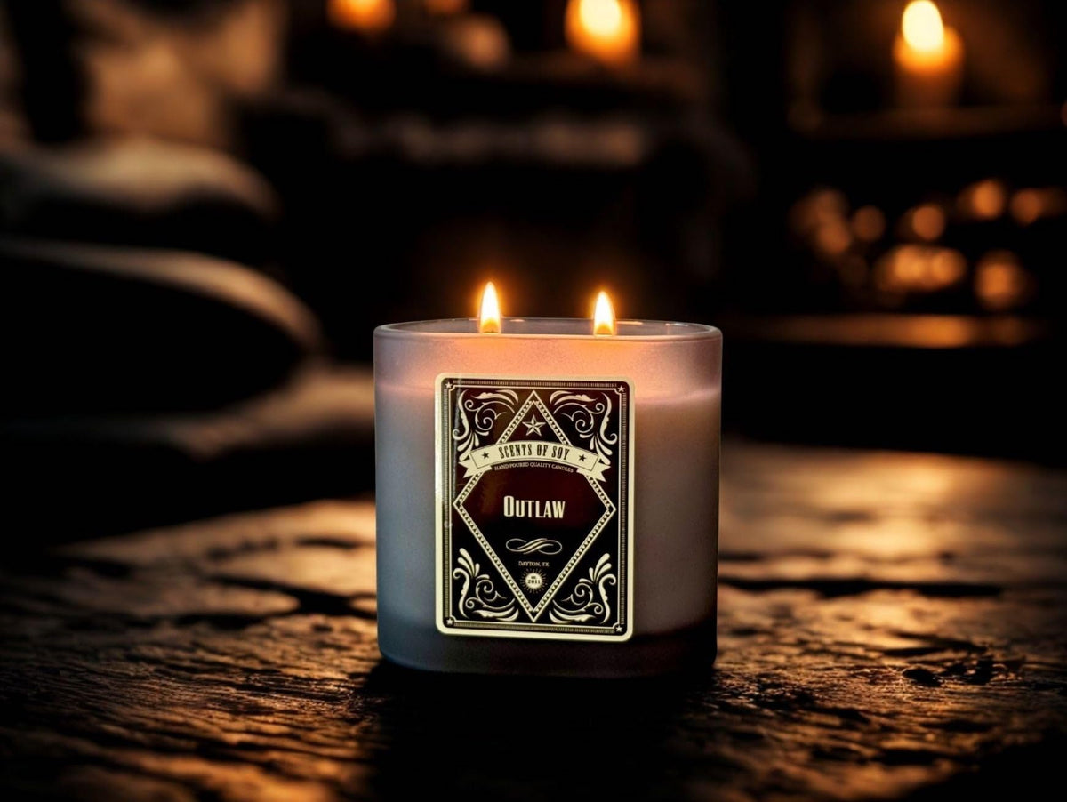 Outlaw Black Oval Glass Soy Candle