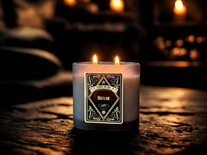 Outlaw Black Oval Glass Soy Candle