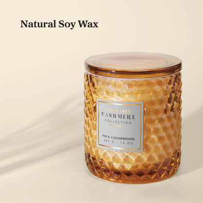 Hidden Label Amber & Vanilla Fall Candles, Natural Candle Non Toxic,100% Cotton Lead-Free Wick,Candles for Home Scented,10 oz 65 Hours Burn time,Candle Gifts for Women & Men.
