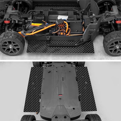 RCLIONS 1set Carbon Fiber Front&ampRear SplitterChassis Widening Side Skirts for ARRMA Infraction BLX 3S 1/8 Racing Car Upgrade Parts (Black)