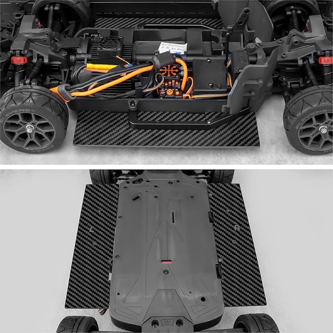 RCLIONS 1set Carbon Fiber Front&ampRear SplitterChassis Widening Side Skirts for ARRMA Infraction BLX 3S 1/8 Racing Car Upgrade Parts (Silver)