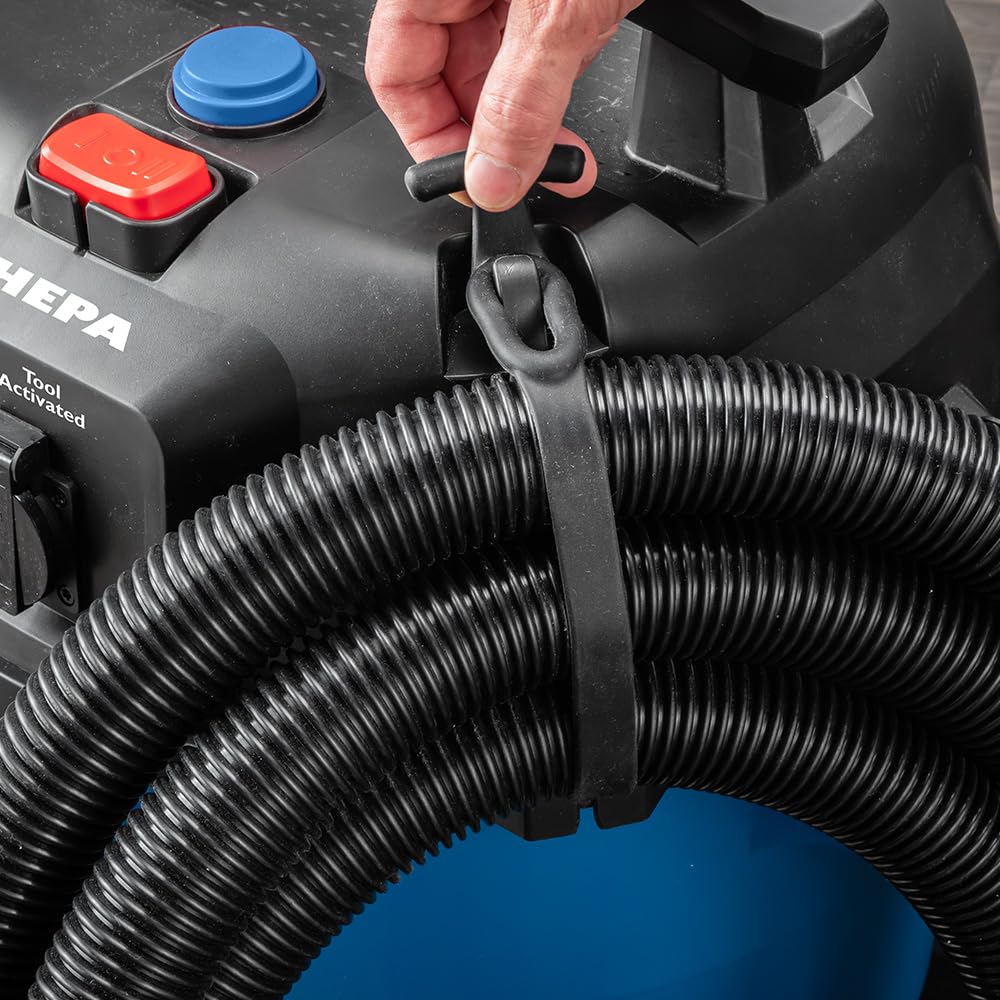 ROCKLER 9 Gal HEPA Dust Collector - Power Tool Activated Shop Dust Collection System for Dislodging Debris - Heavy Duty, Washable, & Portable Shop Vaccum to Capture Debris from Different Tools