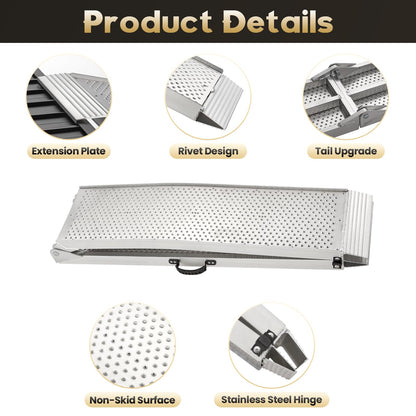FACHNUO Aluminum Loading Ramps 1500LBS Capacity, 7.5Feet Pickup Truck Ramps for Trailer/ATV/UTV Motorcycle Ramp, Lawn Mower, Dirt Bike, Folding Portable Shed Ramp, 2PC, 89-by-12-inch