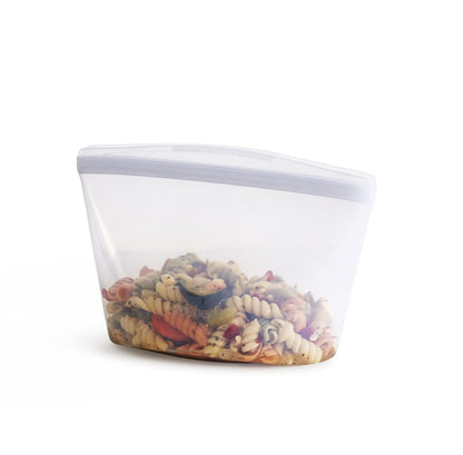 Stasher Premium Silicone Reusable Food Storage Bowl, Clear, Microwave, Sous Vide, Dishwasher, Oven and Freezer Safe, BPA Free, Leak-free, Eco-friendly, 4-Cup Bowl