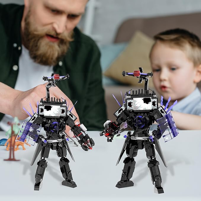 Bentex Toilet Upgraded Damaged TV Man Figure Building Block Set Upgraded Cameraman Speakerman Game Model Collectible Building Bricks Birthday Gift for Adults Fans (703pcs)