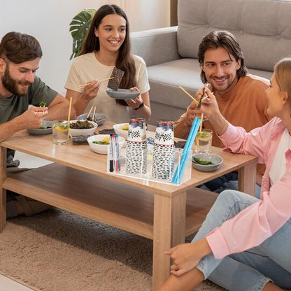 Rainmae Clear Cup Holder with Marker Slot, Plastic Acrylic Disposable Coffee Cup Dispenser Lids Straws Storage Organizer to Mark Your Cup and Drink Up for Party Wedding Kitchen Bar Counter Decor
