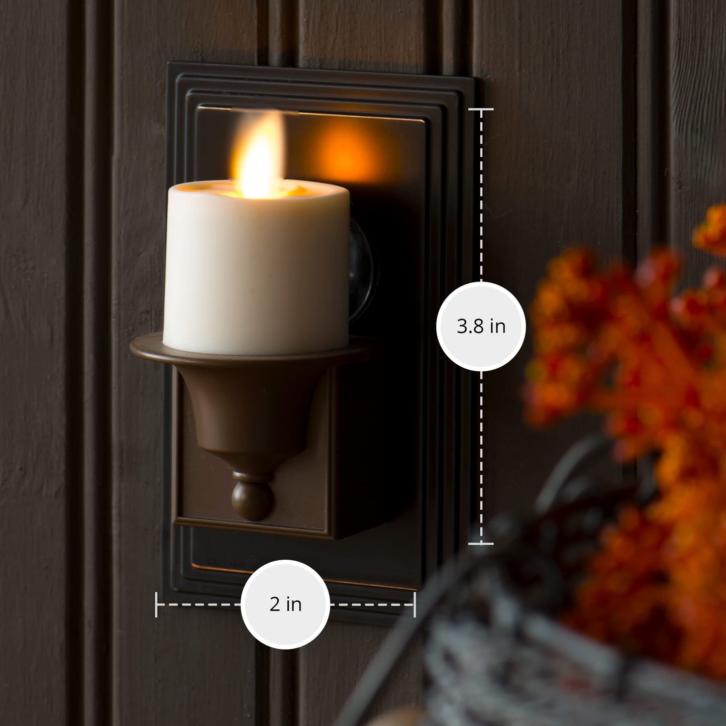Luminara Bundle Set of Flameless Candle Nightlight Dusk to Dawn with Moving Flame LED Tealight (2-Pack)