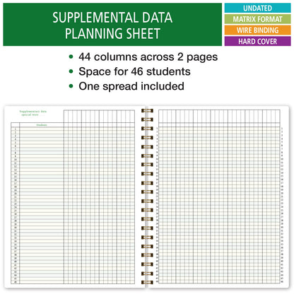 Elan Publishing Company HARDCOVER Combination Plan and Record Book: One efficient 8.5" x 11" Book for Lesson Plans and Grades Combines W101 and R1010 with Bonus Clip-in Bookmark (Rainbow Gold Marble)