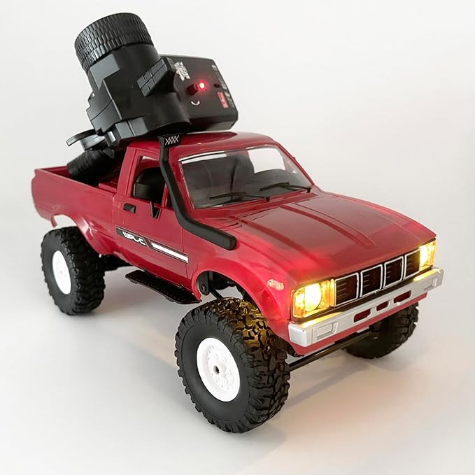 RC Truck WPL C24 RC Crawler 1/16 Scale 4x4 RC Rock Crawler All Terrain Off Road Pickup Truck RTR Remote Control LED Proportional Throttle Steering Hobby Toy for Adult
