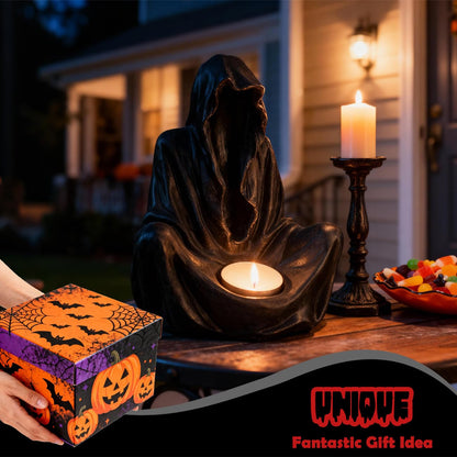 Sunthus Candle Holder Grim Reaper Gothic Decor Sculptures Statues Art Resin Decorations