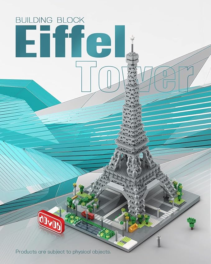 dOvOb Architecture Eiffel Tower Micro Blocks Set 3369 Pieces Mini Bricks 3D Puzzle Toy Gift for Adults and Kids