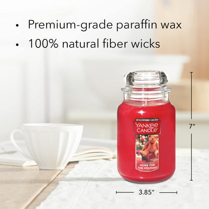 Yankee Candle Home for the Holidays Scented, Classic 22oz Large Jar Single Wick Candle, Over 110 Hours of Burn Time