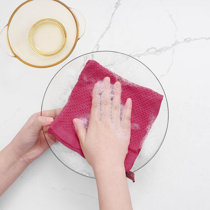 Homaxy 100% Cotton Waffle Weave Kitchen Dish Towels, Ultra Soft Absorbent Quick Drying Cleaning Towel, 13 x 28 Inches, 6-Pack, Hot Pink