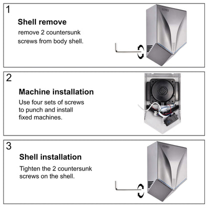 LS-PRO Automatic Hand Dryer for Commercial Bathrooms. High Speed Hot Air, Dry Hands in 7s. No Touch Operation with Infrared Sensor. Easy & Fast Installation. Low Noise 60 dB. 1 Year Warranty.