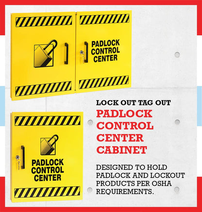 Windy City Cabinet Lockout Tagout Kit, Padlock Control Center for Safe Padlock Storage