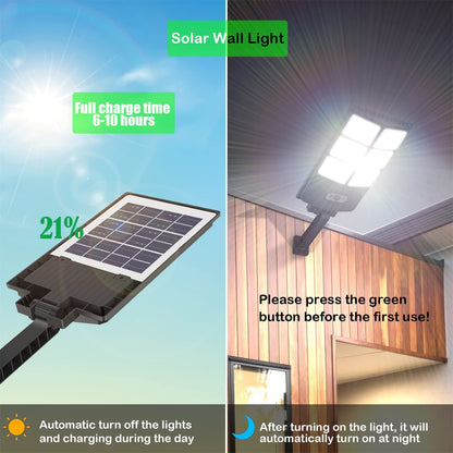 150W Solar Lights Outdoor, 8000LM Led Flood Light Motion Sensor with Remote Control, 3 Modes Solar Street Light Outdoor for Yard, Garden, Path, Parking lot - IP65 Waterproof