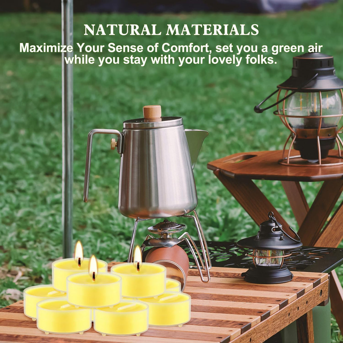 3.5-Hour 100Pack Yellow Tealight Candles, Outdoor and Indoor Summer Scented Candle,Natural Soy Wax Candle for Home Patio Garden Yard Balcony,BBQ Birthday Emergency