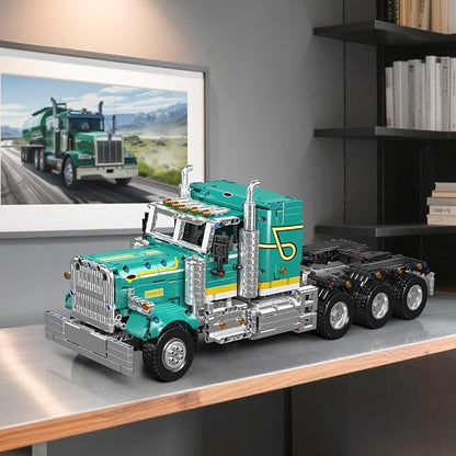 Mould King 13201 Semi Truck Building Set APP &amp RC Control Mobile Tow Truck Model Kit Assembly STEM Trailer Vehicle Building Block Set Collectible Gift for Adult Teens(2064+ Psc)