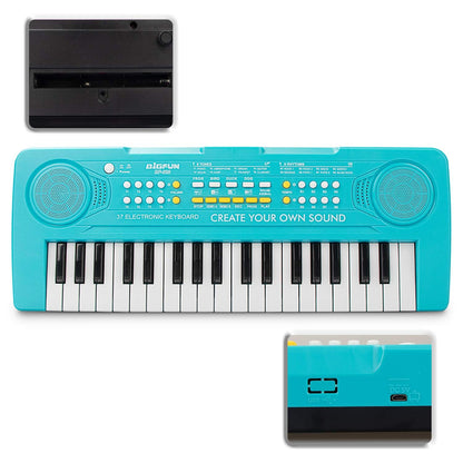 BIGFUN Kid Keyboard Piano - 37 Keys Toddler Keyboard Multifunction Music Educational Instrument Toy Electronic Piano for 3, 4, 5, 6, 7, 8 Girls and Boys (Blue)