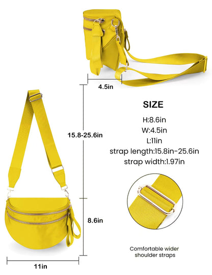 Spacious Nylon Crossbody Bag Bum Bag Handbags Wallets Purses Trendy Shoulder Bag for Women