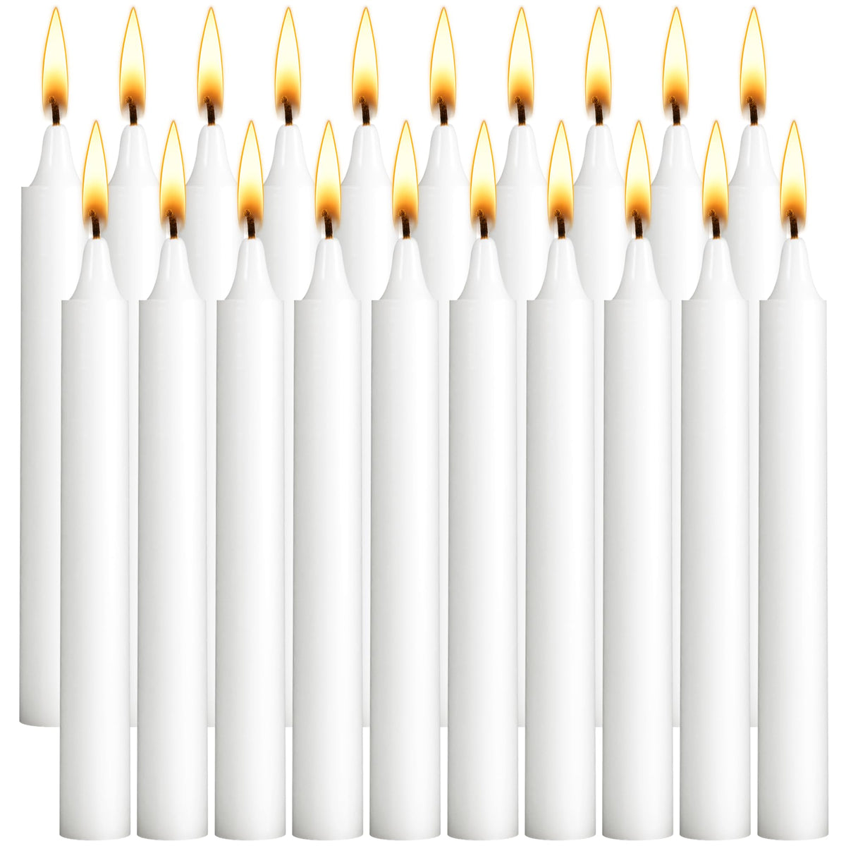 Viyffo 20 Pack White Taper Chime Candles, 4 Inch Mini Unscented Dripless Spell Candles, 1.5 Hour Burn Time for Rituals, Meditation, Prayer, Intention Setting, Altar & Home Décor
