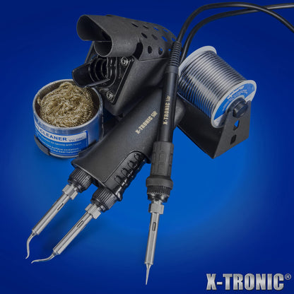 X-Tronic 8000 Series - 8020-XTS - Dual Soldering Iron/Tweezers Station • ESD Safe • 5 Solder Tips • 6 Temp Presets • Auto Shut Down Function • Calibration Function • °C/°F Conversion • Sleep Timer