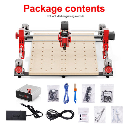 CNC400 Woodworking Engraver Desktop CNC Router 400x400mm CNC Router Machine for Wood, Acrylic, Carbon Fiber, 50mm Depth, 0.05mm Precision, GRBL Control