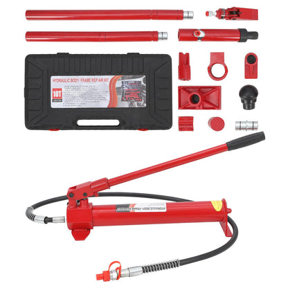 GarveeHome 10 T Porta Power Kit Heavy Duty Hydraulic Ram with Secure Transport Case for Auto Shop Frame Repair Construction Equipment Professional Grade Lifting Tool