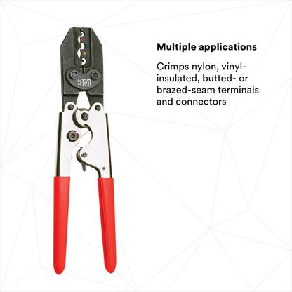 3M Hardened Steel Ratchet Tool TR-490, Red Plastic Grip, Corrosion-Resistant Finish, Ratchet Release Lever, 1/Bag