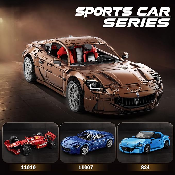 Reobrix Sports Car Building Blocks Set for Adults Remote Control 1:8 Racing Car Vehicle Toy Model Building Kit for Adult 11009 Creative Gifts for Boys Girls Adults 14+ (5480PCS)