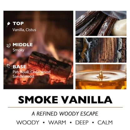 HomeLights Large jar Candle | 4-Wick Long-Lasting Scented Candles, 18oz Natural Soy Wax Candle for Home Scented, Industrial Chic Gifts for Women & Men, Smoke Vanilla