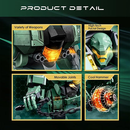 Velance Mech Robot Armored Building Blocks Set Warrior City Action Mech Building Toy Kit Mecha Robot Building Block Model for Kids &amp Adults Birthday Christmas Day Gift(542 Pcs)