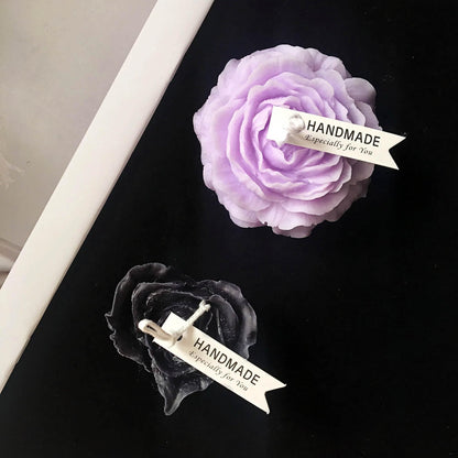 Cooary 4 Pcs Low Temperature Candles Purple Peony Flower Shaped Black Heart Red Heart Blue Austin Rose Scented Starlight Gilded Candles Adult Low Heat Body Safe Drip Wax Play for Couples