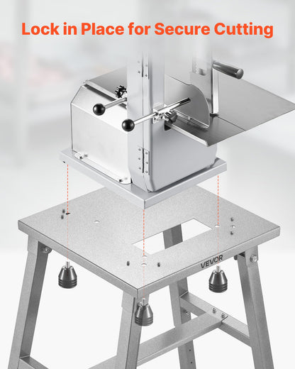 VEVOR Electric Meat Bandsaw Stand, Floor Stand with Adjustable Height, Stable H-Shaped Frame, Anti-Slip Foot Pads, for Our Bone Saw Machine, Compatible with Models BS-130/HC-130&BS-250/HC-250