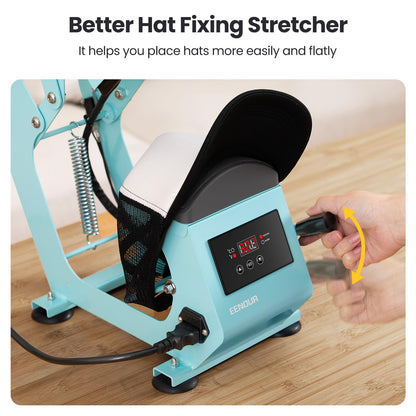 Hat Press Heat Machine for Caps with Presice Temp&Timer Control, Timer Auto Starter, Hat Heat Press with 2 Platens for Trucker Hat & HTV Iron on Vinyl, Sublimation Hat Press, Heat Transfer (Blue)