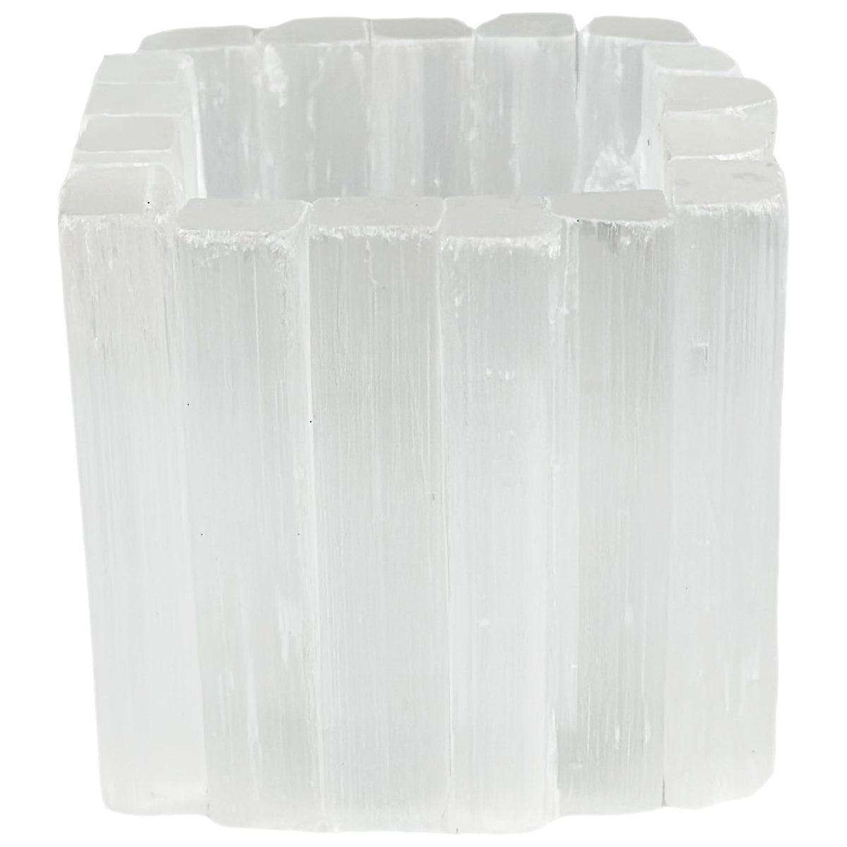 Selenite Candle Holder Natural Tealight Holder for Aromatherapy Meditation Tranquility & Energy Balance Square Healing Crystal Lamp Crystal for Healing Stone Handmade & Reusable